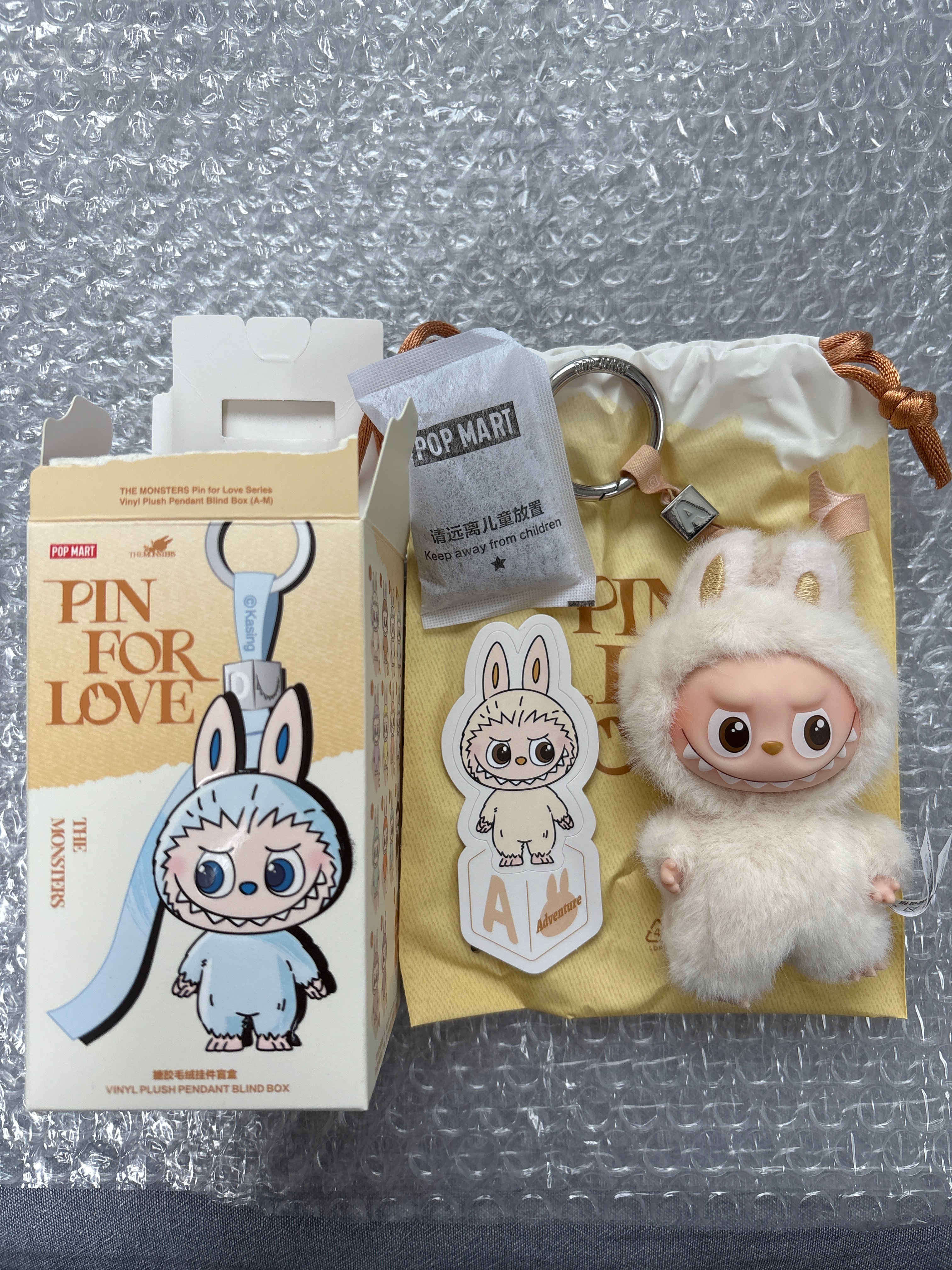 POP MART THE MONSTERS (LABUBU) Pin for Love Series-Vinyl Plush Pendant (A-M) A