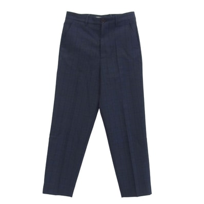 MARNI マルニ パンツ 18AW PUMU0001A0 TAILORED FLAT-FRONT PANTS テイラード フラット フロント パンツ ネイビー系 42【中古】