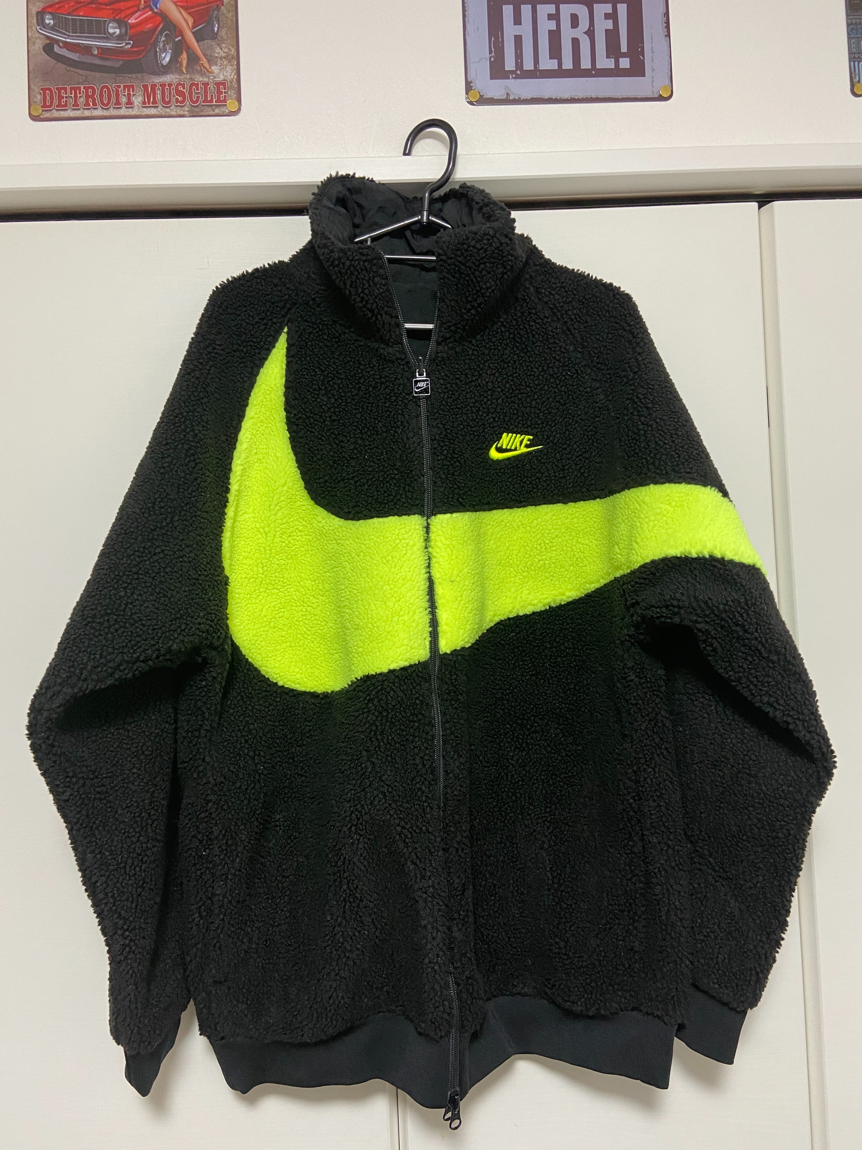 Nike Big Swoosh Reversible Boa Jacket"Black Neon"