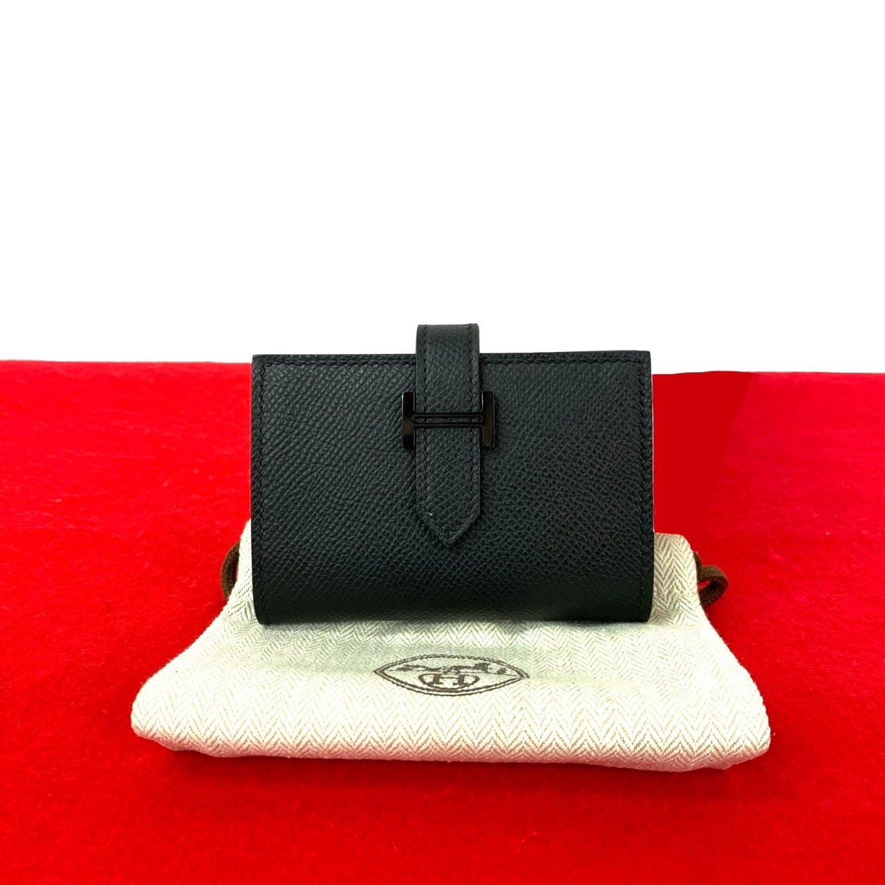 HERMES エルメス ベアン カードケース モノクローム ヴォーエプソン カードケース ブラック
 20412