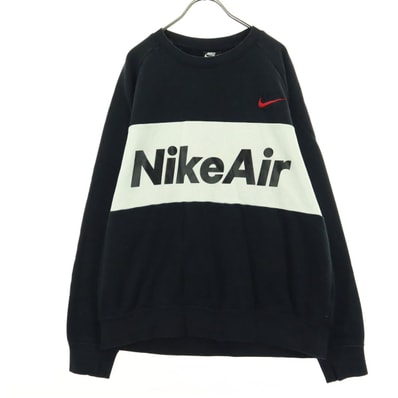 NIKE ナイキ 裏起毛 スウッシュ 長袖 トレーナー L ブラック スウェット