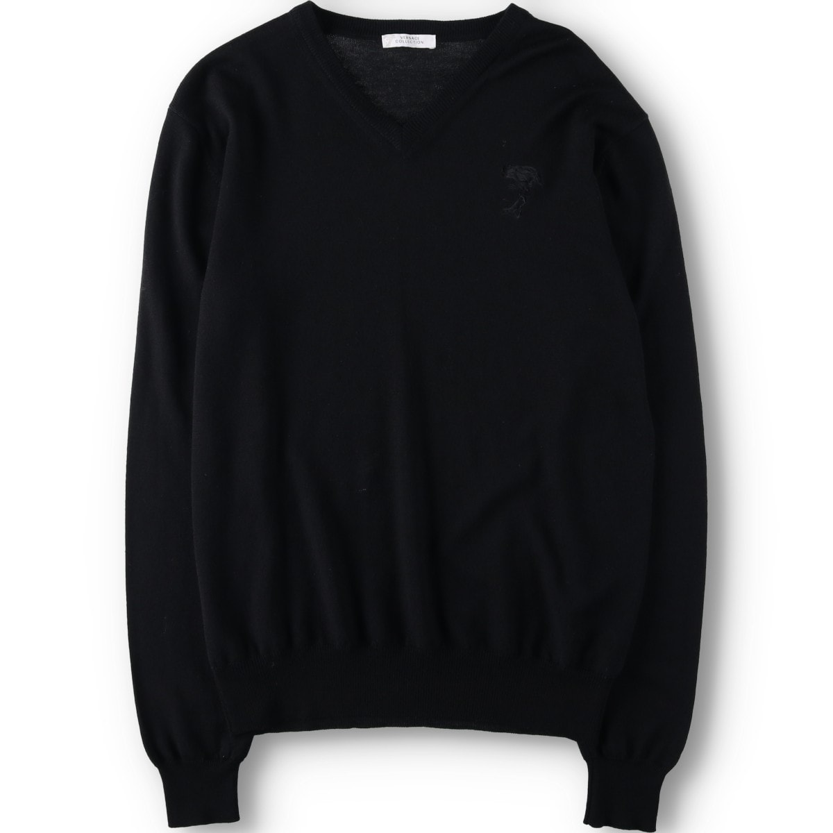 古着 ヴェルサーチ VERSACE COLLECTION Vネック ウールニットセーター メンズM相当/daa000678