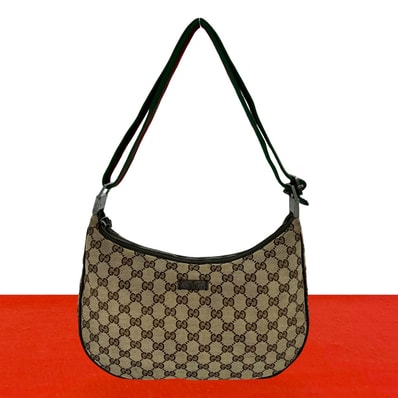 GUCCI グッチ シェリーライン GG ロゴ 柄 キャンバス レザー ショルダーバッグ ブラウン
38866