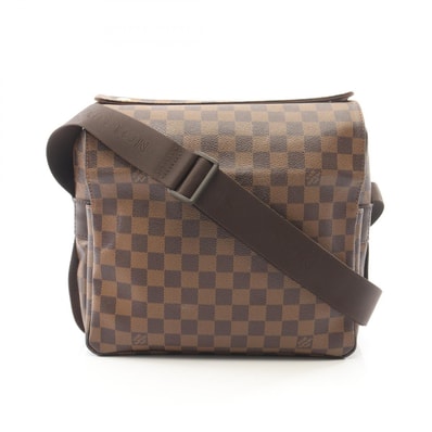 ルイ・ヴィトン LOUIS VUITTON ナヴィグリオ ダミエエベヌ ショルダーバッグ バッグ PVCコーティングキャンバス レザー メンズ レディース ブラウン系 N45255 【中古】