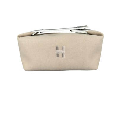 HERMES エルメス ブリッドアブラックPM ポーチ キャンバス ベージュ レディース ハンドバック【中古】