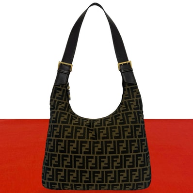 FENDI フェンディ ズッカ 柄 キャンバス レザー ショルダーバッグ ブラウン
17634