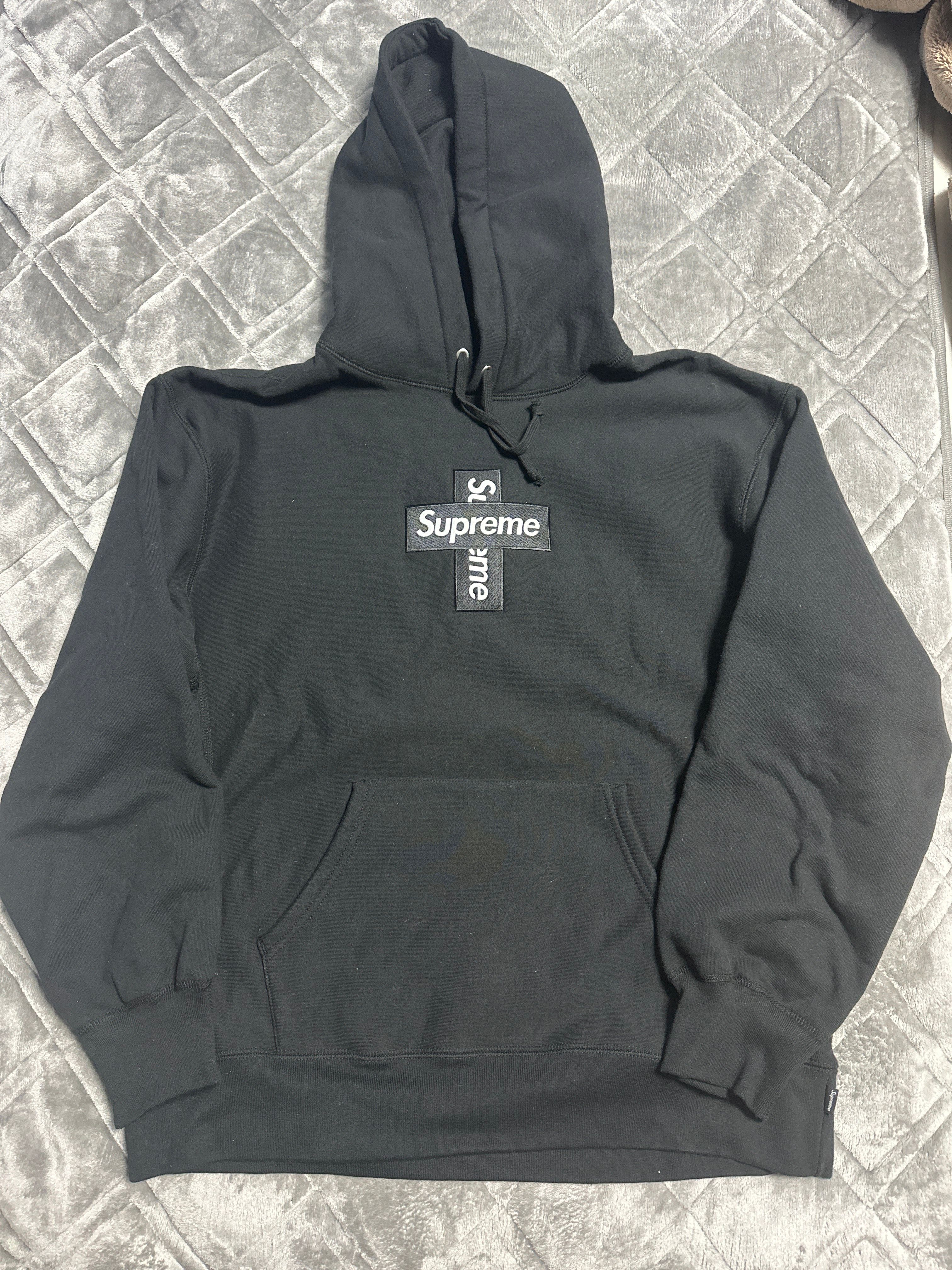 Supreme Cross Box Logo Hooded Sweatshirt "Black"