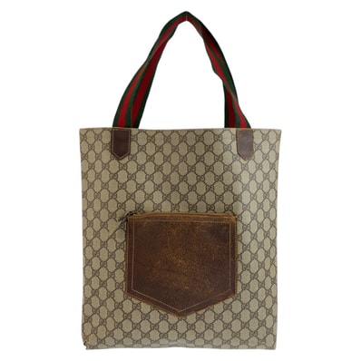 GUCCI グッチ シェリーライン ベージュ ブラウン GGスプリームキャンバス トートバッグ ハンドバッグ 603283 【中古】