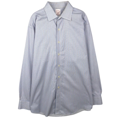 古着 ブルックスブラザーズ Brooks Brothers Est.1818 MADISON 長袖 コットンストライプシャツ メンズL相当/eaa643332