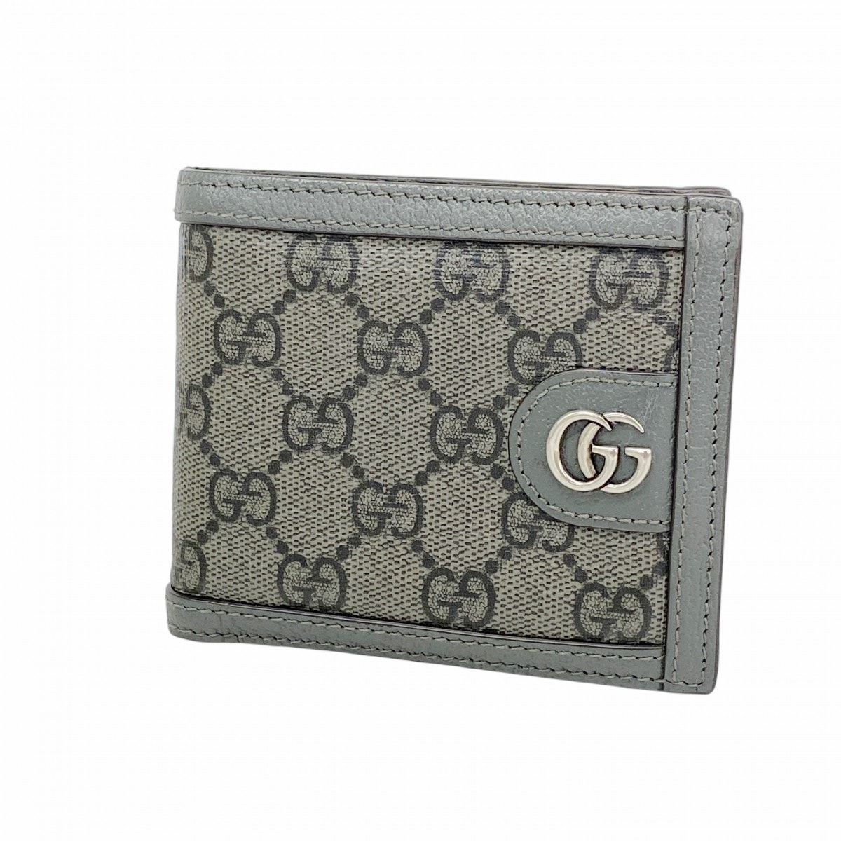 ★最終価格【6cc3816-k】グッチ 財布 GGマーモント/GGスプリーム 597609 PVC グレー シルバー金具【中古】メンズ