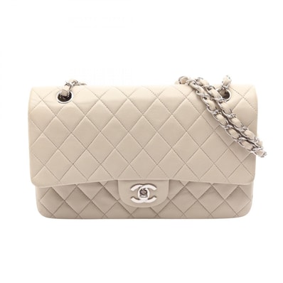 シャネル CHANEL マトラッセ Wフラップ ショルダーバッグ バッグ ラムスキン(羊革) レディース グレー系 【中古】