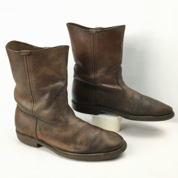 Vintage  REDWING/レッドウィング CORK コルクソール 本革ミドルブーツ size8.5B  25.5-26.0-26.5程度 ダークブラウン/茶/BROWN〉管No.WL24