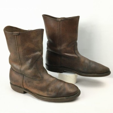 Vintage REDWING/レッドウィング CORK コルクソール 本革ミドルブーツ size8.5B 25.5-26.0-26.5程度 ダークブラウン/茶/BROWN〉管No.WL24