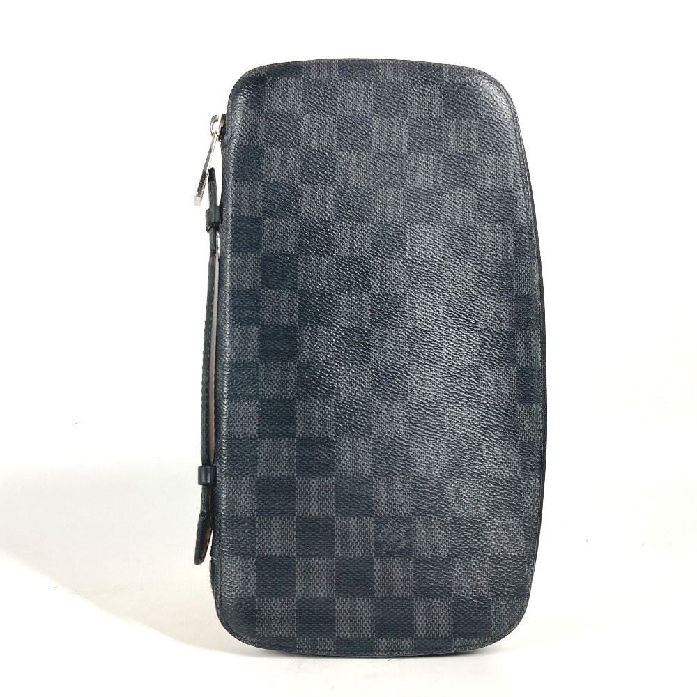 ルイヴィトン LOUIS VUITTON アトール オーガナイザー N48255 ダミエグラフィット トラベルケース ハンドバッグ ラウンドファスナー 長財布 ダミエグラフィットキャンバス ブラック