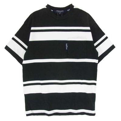 COMME des GARCONS HOMME コムデギャルソンオム Tシャツ AD2023 HM-T013 CdGH コットン天竺 綿ポケット TEE クルーネック 半袖 Tシャツ カットソー ブラック系 S【中古】