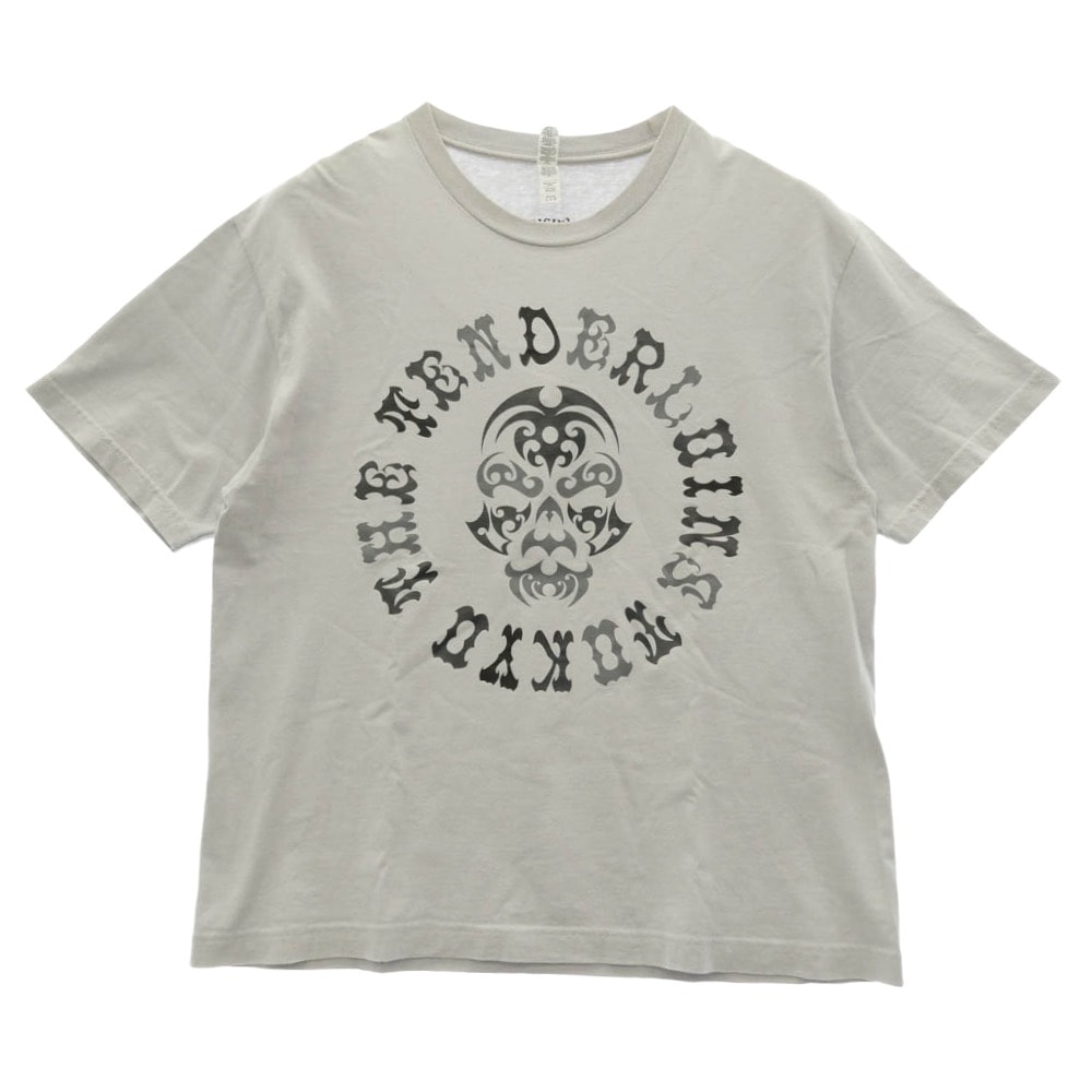 TENDERLOIN テンダーロイン T.W.B.P.M ボルネオスカル Tシャツ フロント バックロゴ プリント 半袖カットソー グレー系 L【中古】