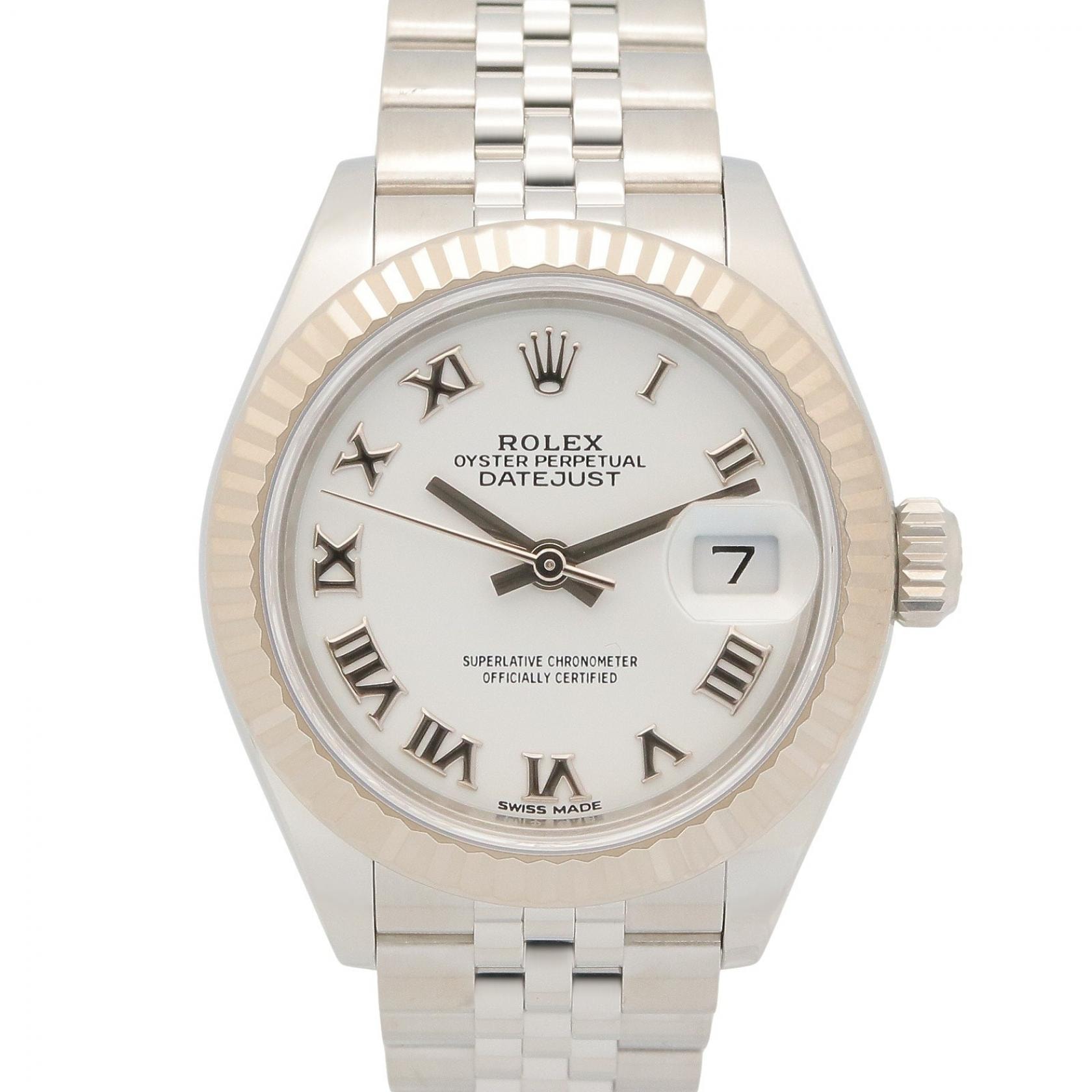 ロレックス ROLEX デイトジャスト ランダム番 ホワイト ローマ 腕時計 時計 K18WG(ホワイトゴールド) ステンレススチール レディース ホワイト系 / シルバー系 / ローマ 279174 【中古】