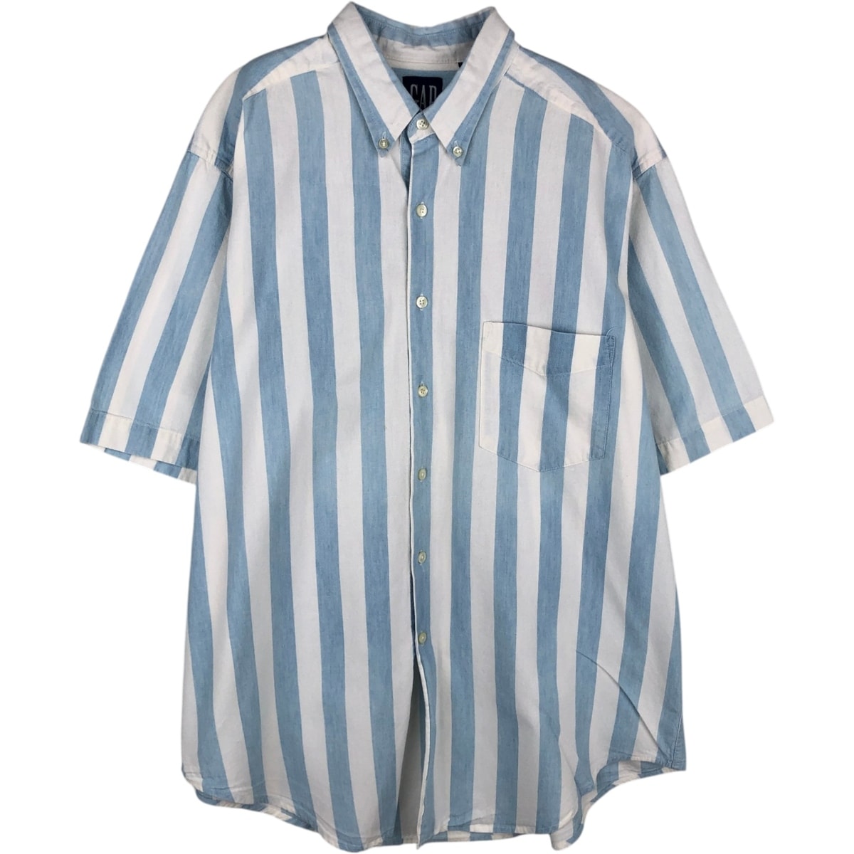 古着 90年代 ギャップ GAP オールドギャップ 半袖 ボタンダウン ストライプシャツ メンズL相当 ヴィンテージ/eaa625534