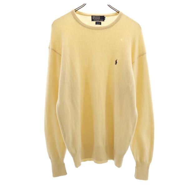 Polo by Ralph Lauren ポロバイラルフローレン ウール100% 長袖 ニット LL ベージュ系 セーター ロゴ