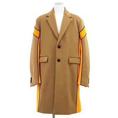 【未使用】PRADA プラダ チェスター コート サイズ 48 メンズ アウター ボタン・ハンガー付属 キャメル オレンジ 橙色 イタリア製