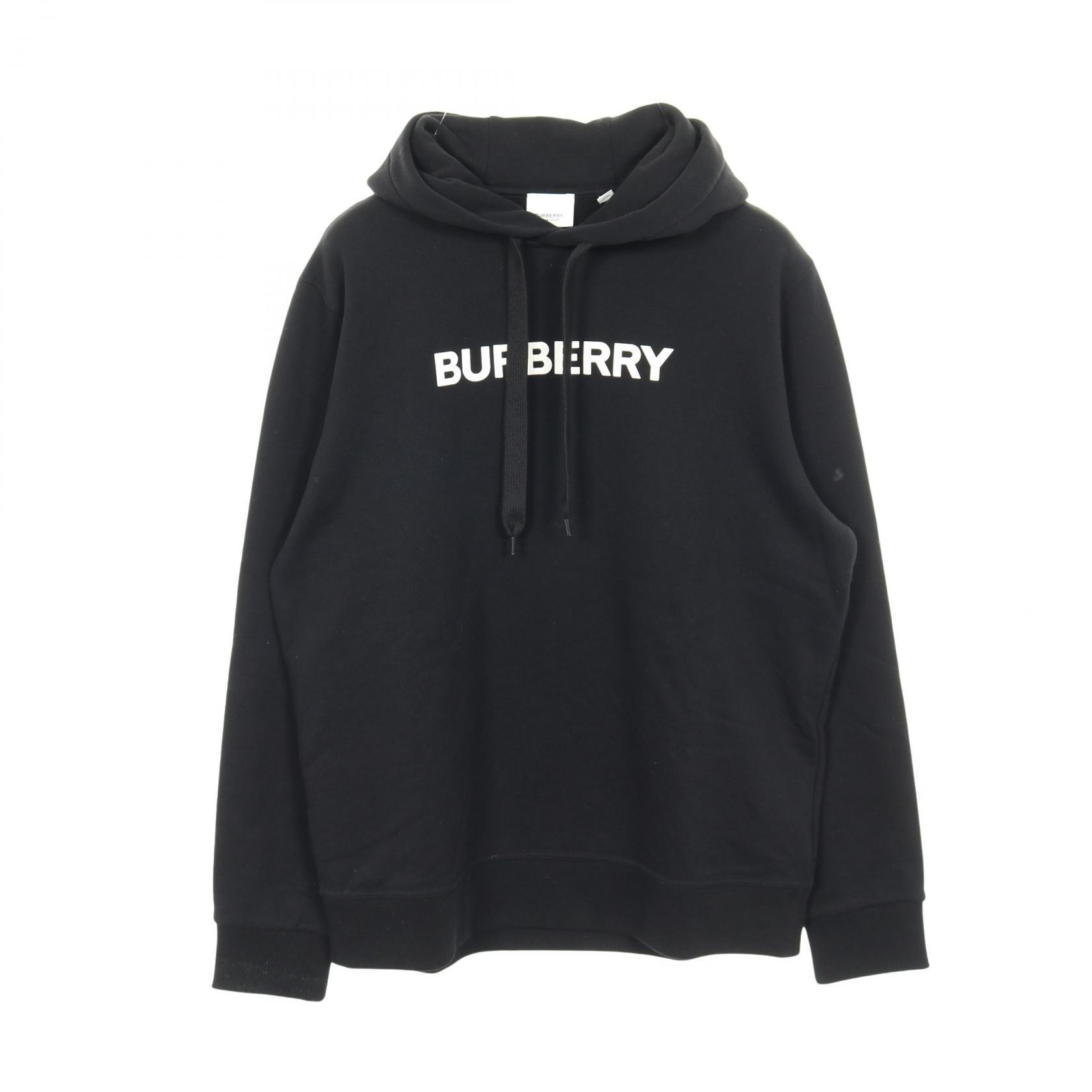 バーバリー BURBERRY ロゴプリント パーカー 衣料品 トップス コットン メンズ レディース ブラック系 8055318 【中古】