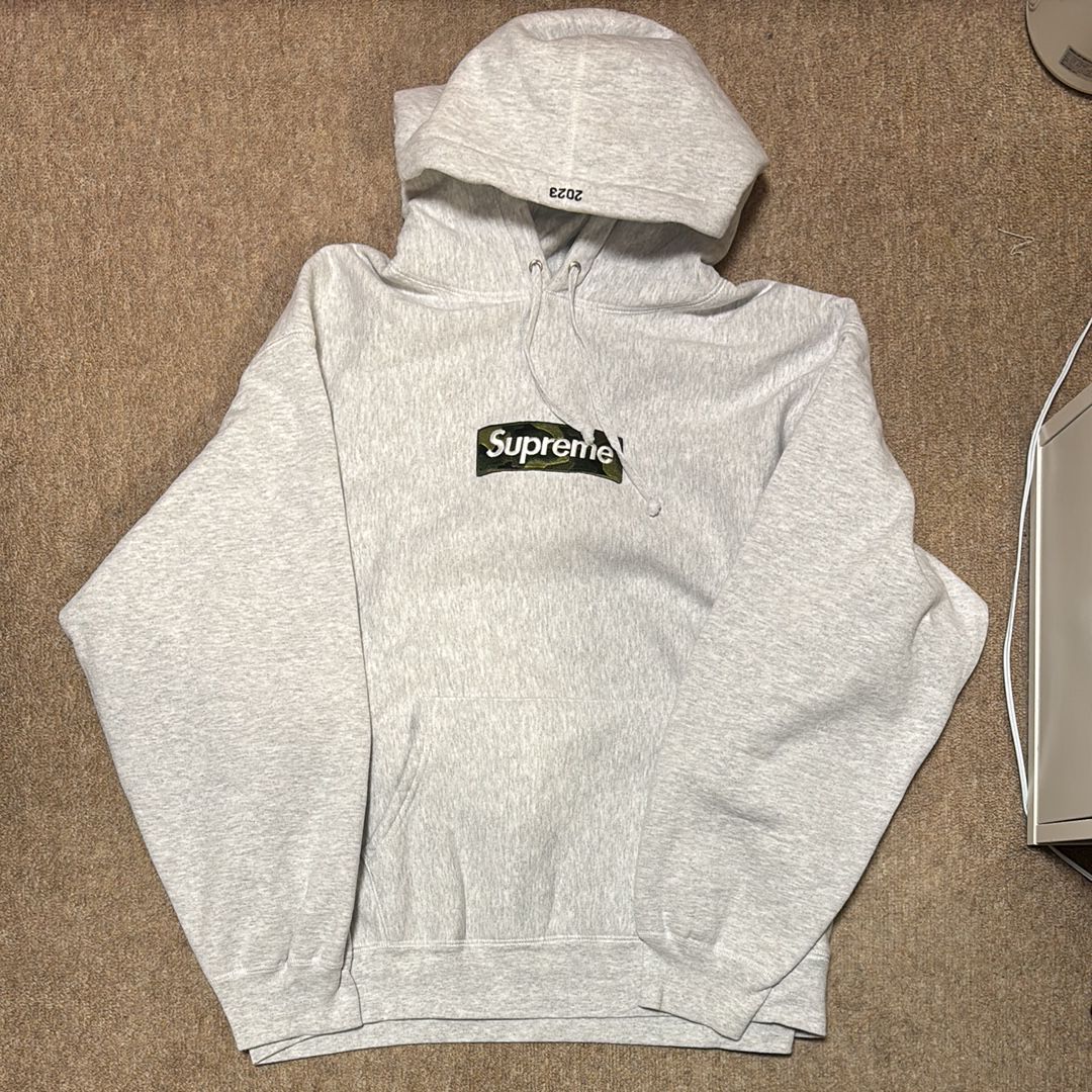 Supreme Box Logo Hooded Sweatshirt "Ash Grey" (23FW)