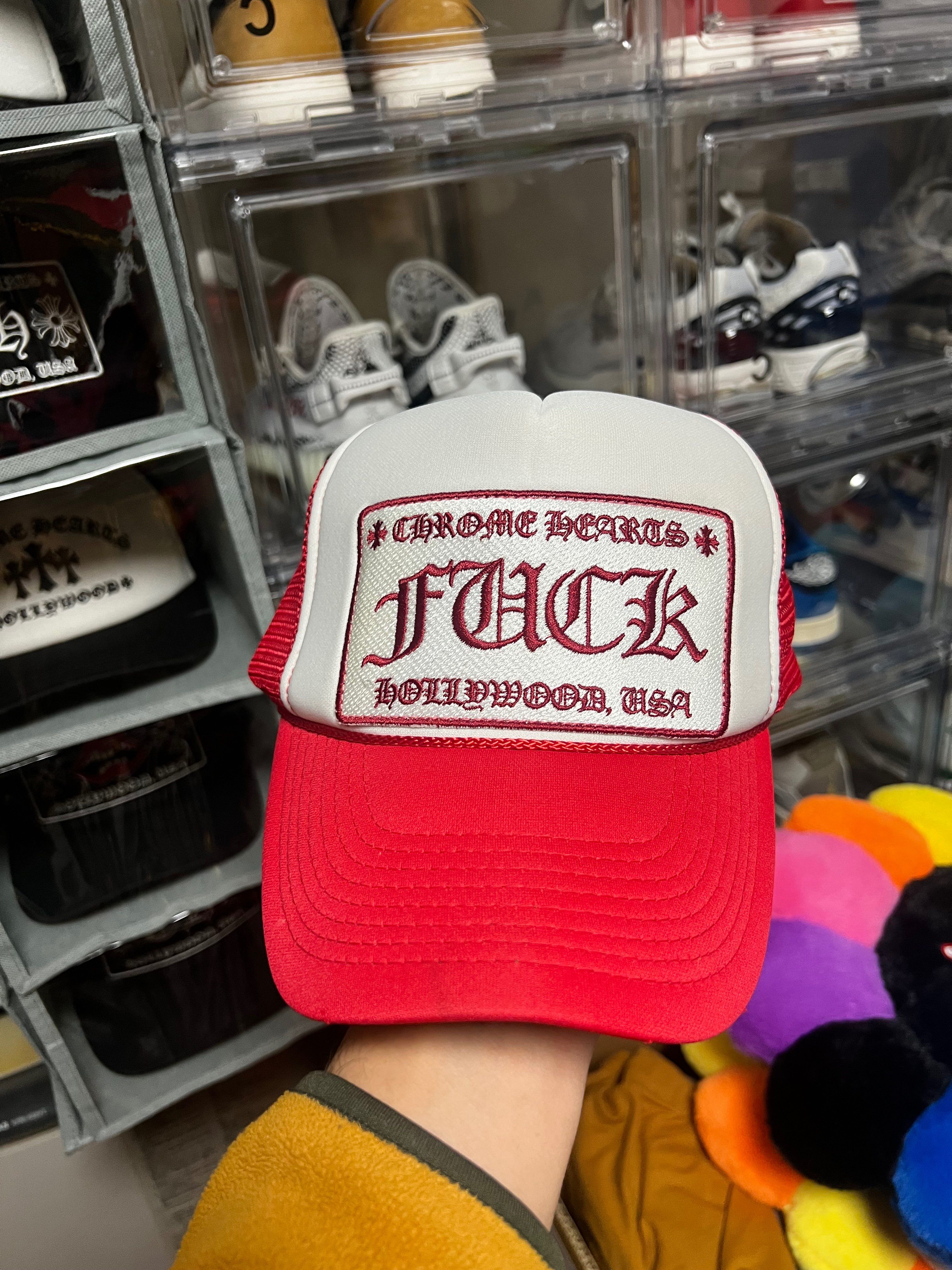 Chrome Hearts Tracker Cap Fuck "Red"