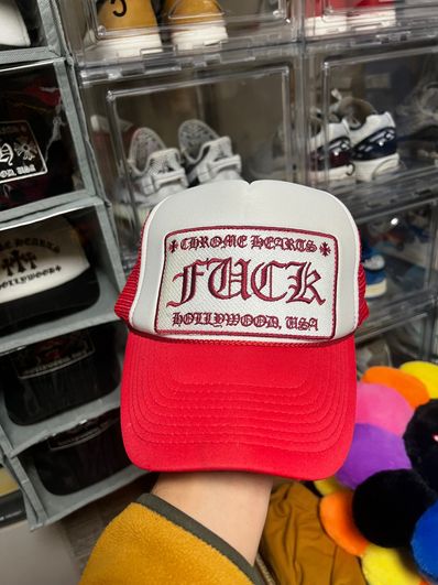 Chrome Hearts Tracker Cap Fuck "Red"