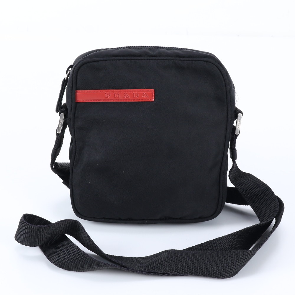 ■美品 プラダ プラダスポーツショルダーバッグ レザー×ナイロン