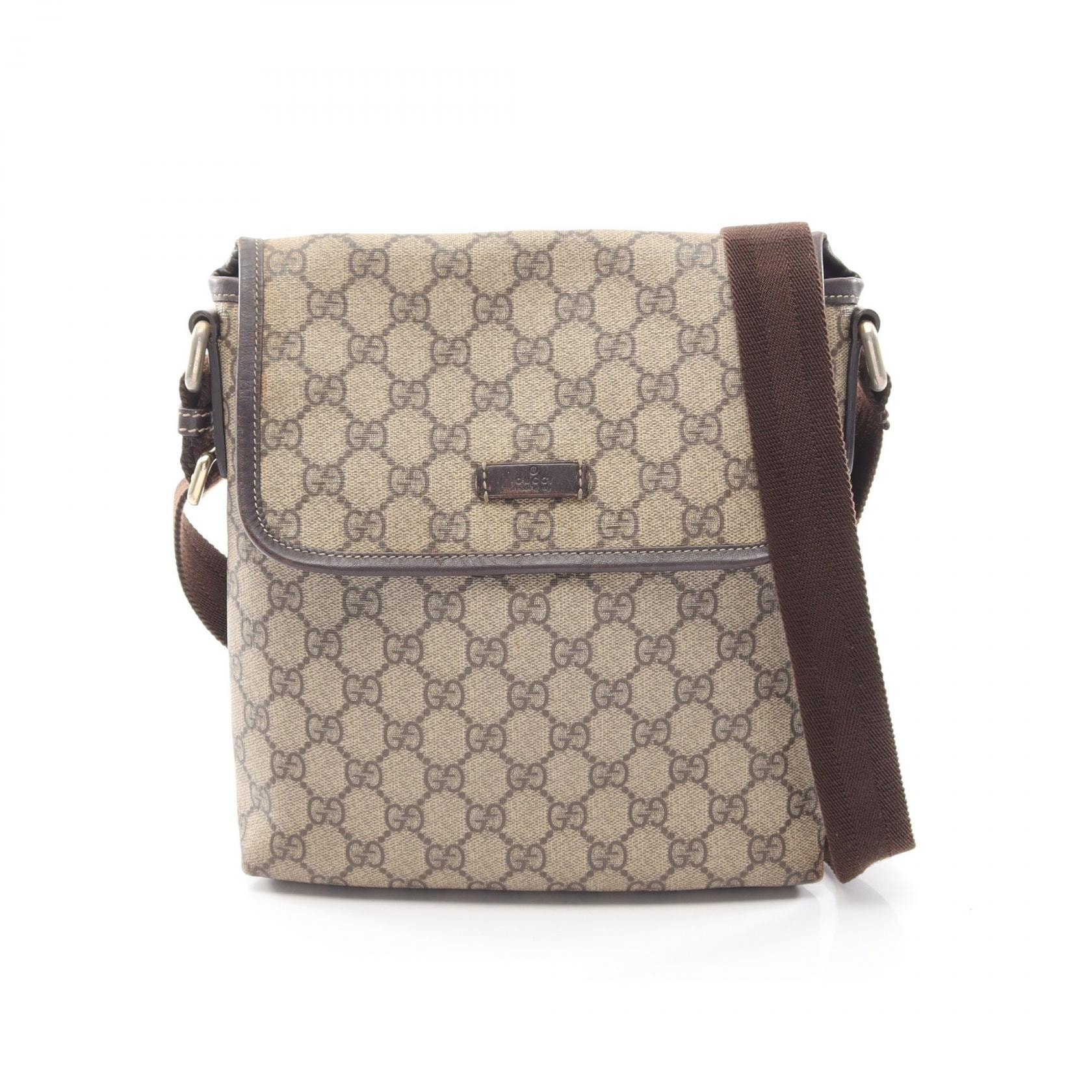 グッチ GUCCI GGスプリーム ショルダーバッグ バッグ PVCコーティングキャンバス レザー レディース ベージュ系 / ブラウン系 223666 【中古】