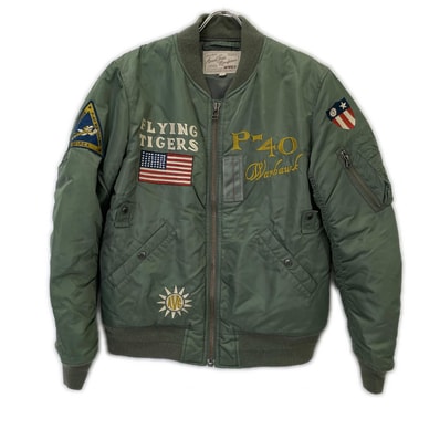 アヴィレックス 6132058 セージグリーン ナイロン MA-1 フライングタイガース ブルゾン L