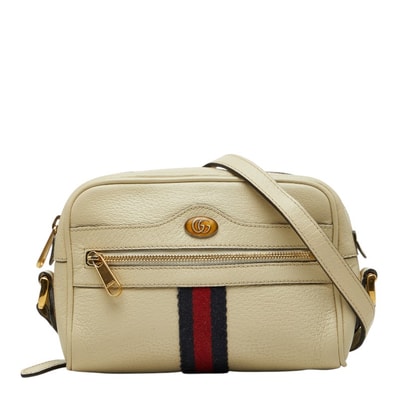 グッチ GGマーモント シェリーライン オフィディア 斜め掛け ショルダーバッグ 517350 アイボリー レザー レディース GUCCI 【中古】