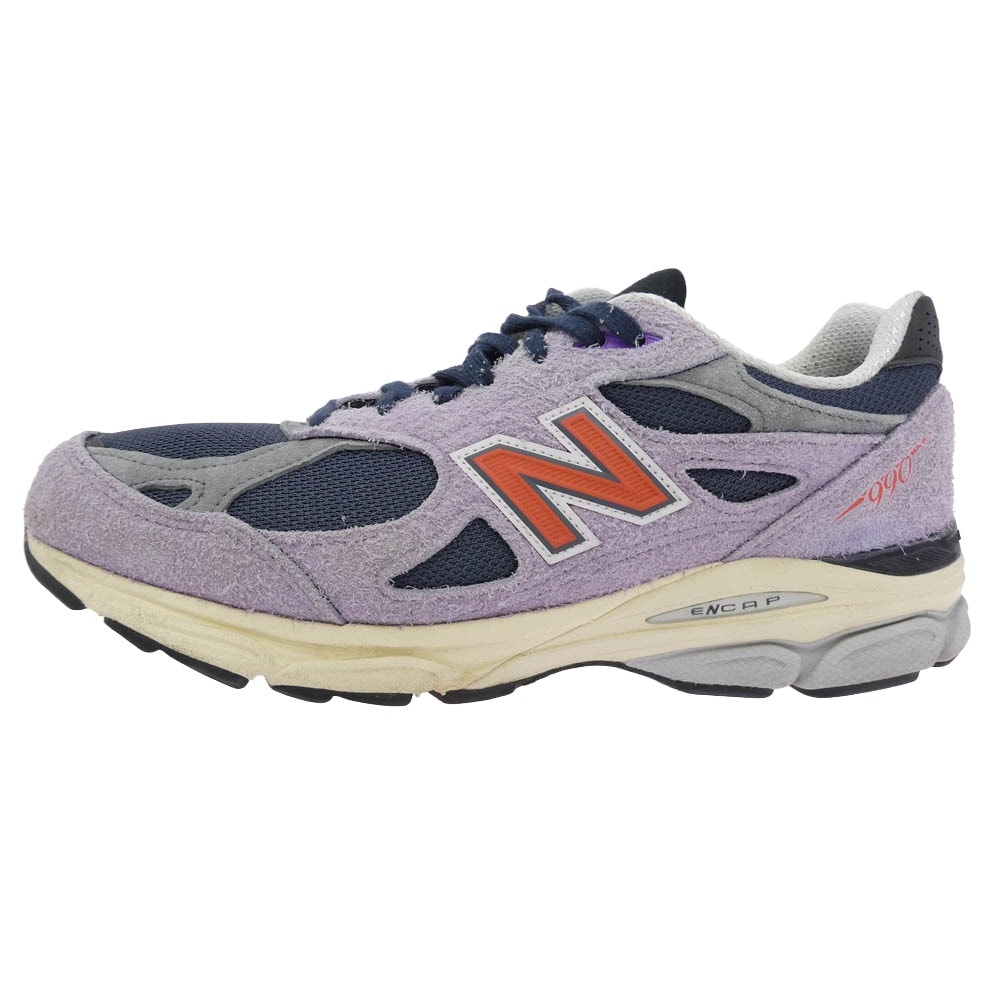 NEW BALANCE ニューバランス スニーカー M990TD3 M990V3 Made in USA Raw Amethyst BY TEDDY SANTIS ローアメジスト ローカット スニーカー パープル系 ブルー系 グレー系 27.5cm【中古】