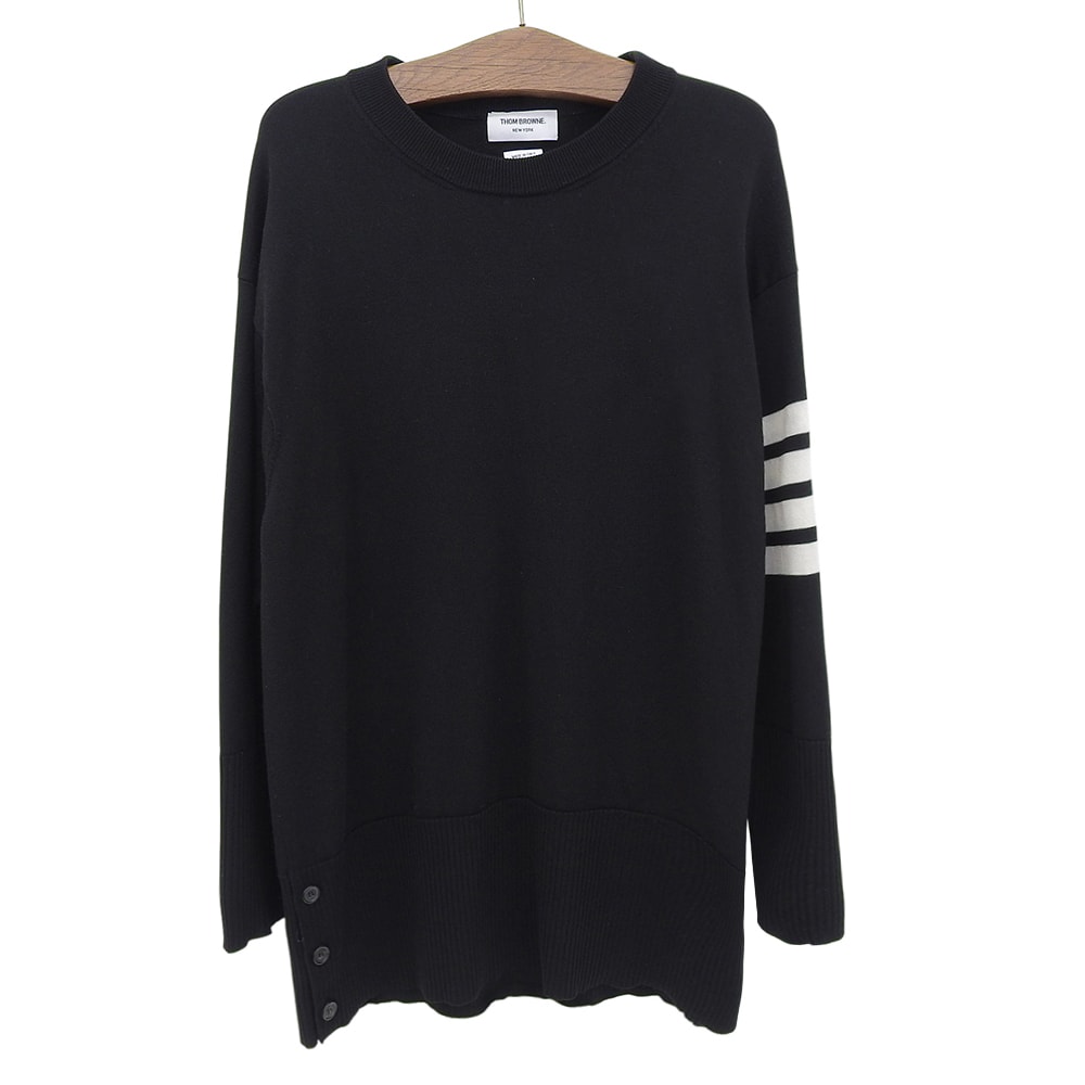 トムブラウン フォーバー クルーネック ニット トップス メンズ ブラック 1 MKA373A-Y1002001 1