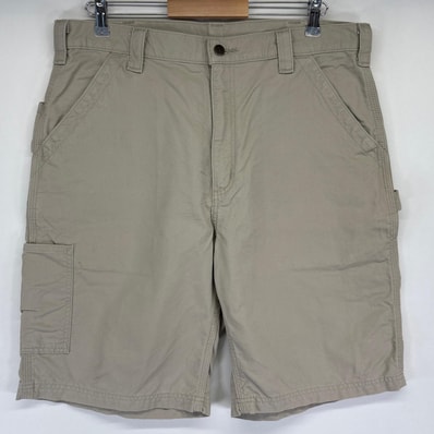 古着 カーハート Carhartt ショートパンツ ダック ワーク ハーフ 半ズボン 短パン ペインター ワンポイントロゴ w36 グレー系 メンズ