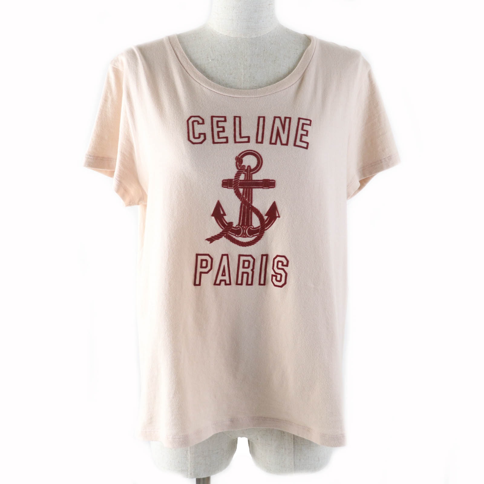 美品 セリーヌ 半袖Tシャツ ピンクベージュ レディース L 2X586114L