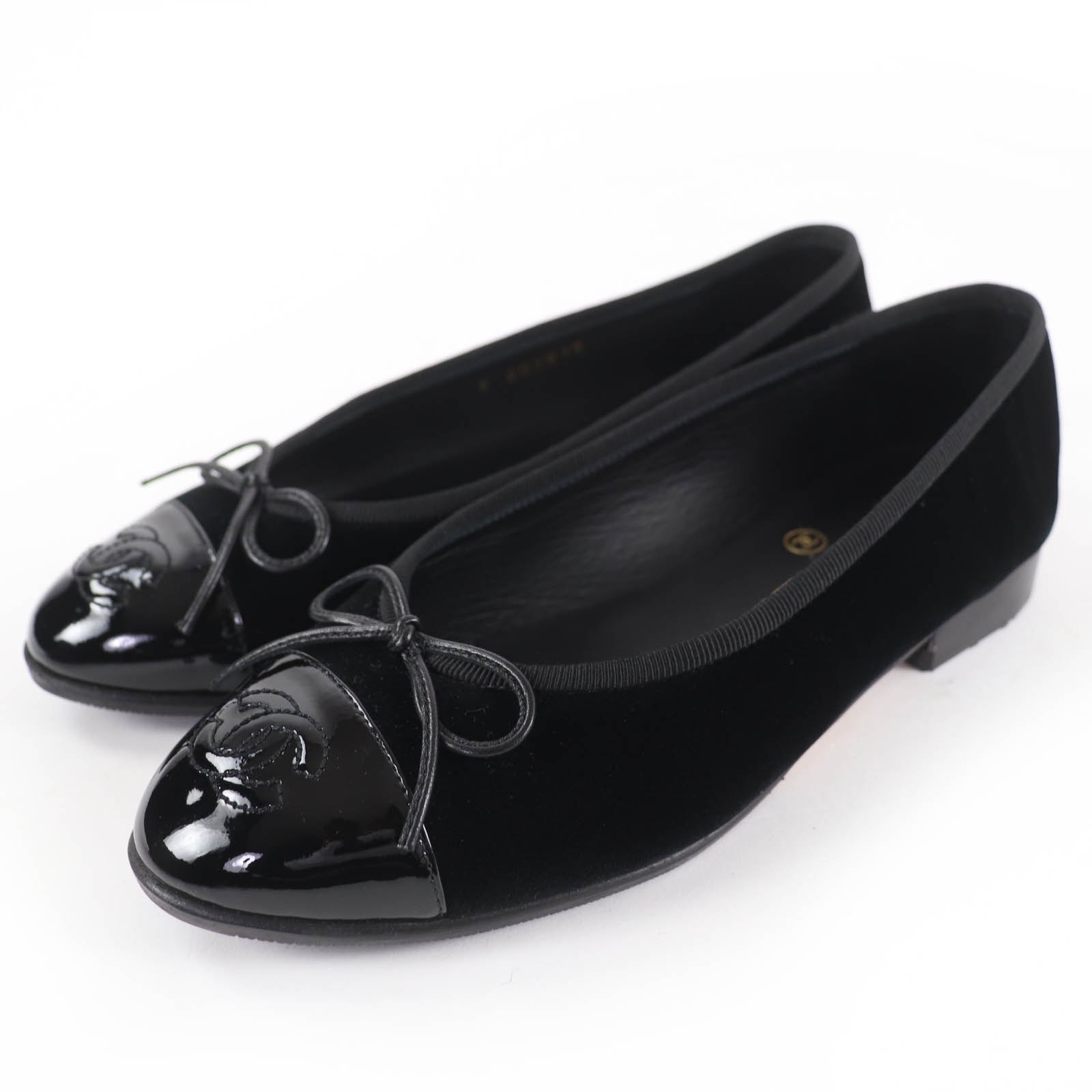 極美品 シャネル バレエシューズ バレリーナ ブラック 35 G02819