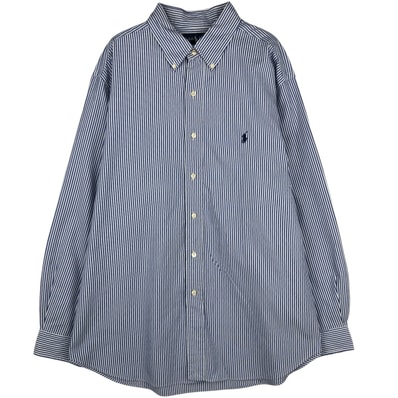 古着 ラルフローレン Ralph Lauren CLASSIC FIT 長袖 ボタンダウンストライプシャツ メンズXL相当/eaa628974