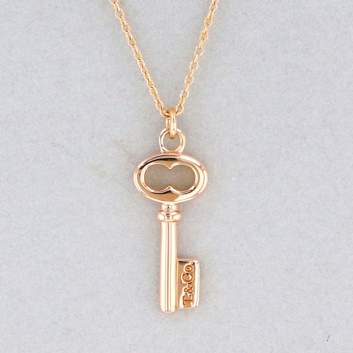 【値下げ】TIFFANY&Co. ティファニー オーバルキーペンダント 750PG ネックレス K18ピンクゴールド ピンクゴールド  レディース【中古】