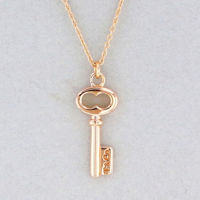 【値下げ】TIFFANY&Co. ティファニー オーバルキーペンダント 750PG ネックレス K18ピンクゴールド ピンクゴールド レディース【中古】
