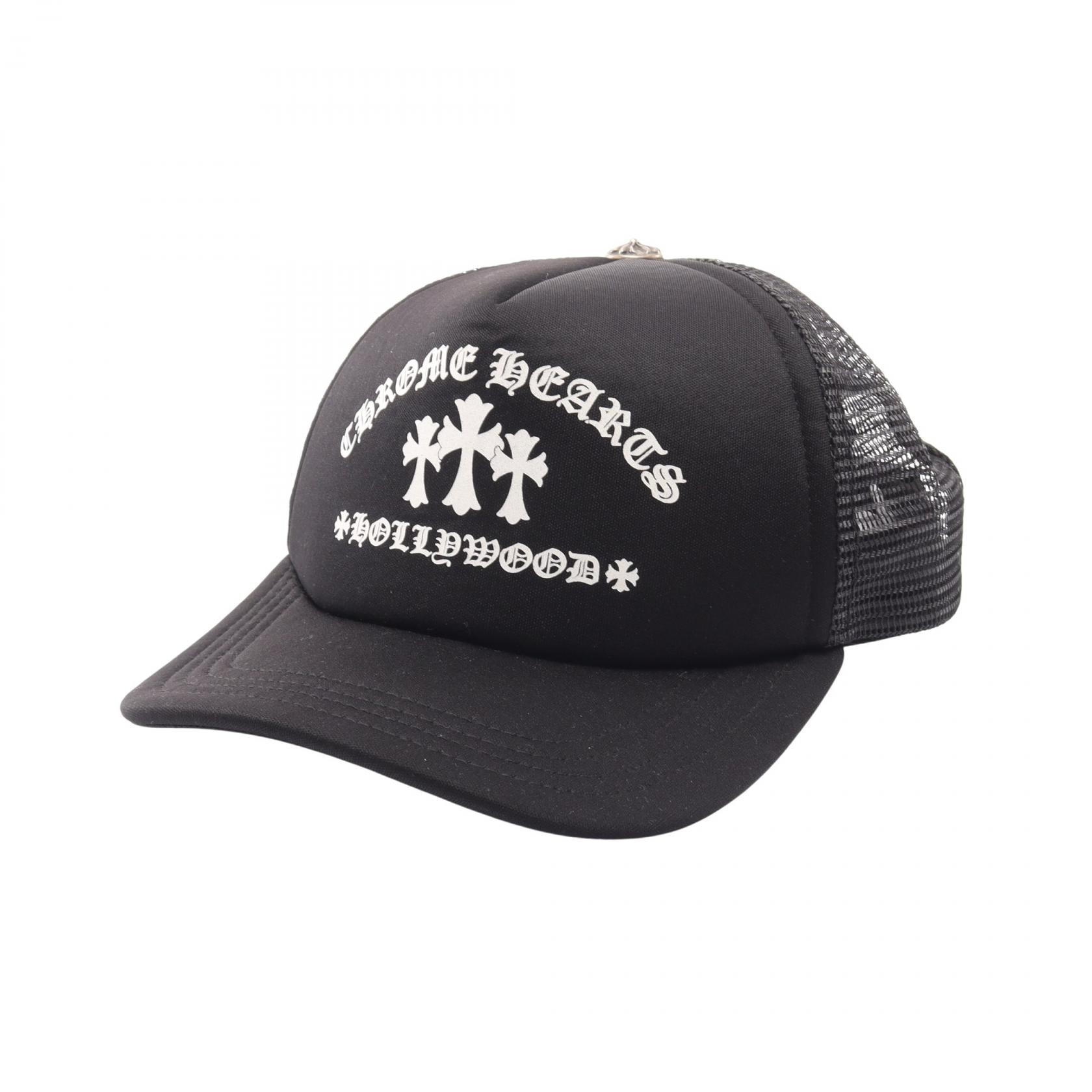 クロムハーツ CHROME HEARTS 3セメタリークロス メッシュ トラッカー キャップ 帽子 ポリエステル メンズ ブラック系 【中古】