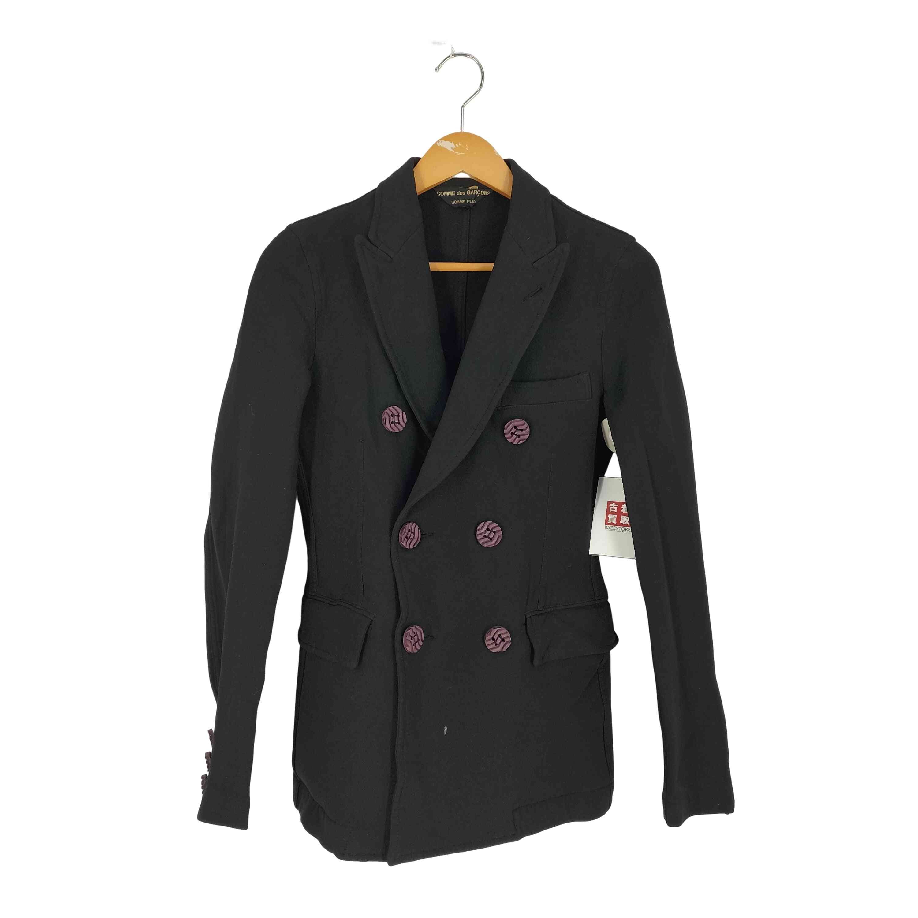 ラバーボタン ポリ縮 ダブルブレスト テーラードジャケット【1141302061487】