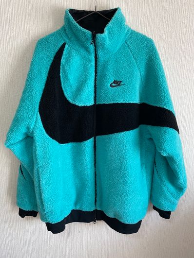 Nike Full Zip Big Swoosh Boa Jacket "Hyper Jade/Black"