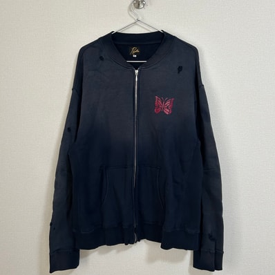NEEDLES Deconstructed Zipped Sweat "Navy"