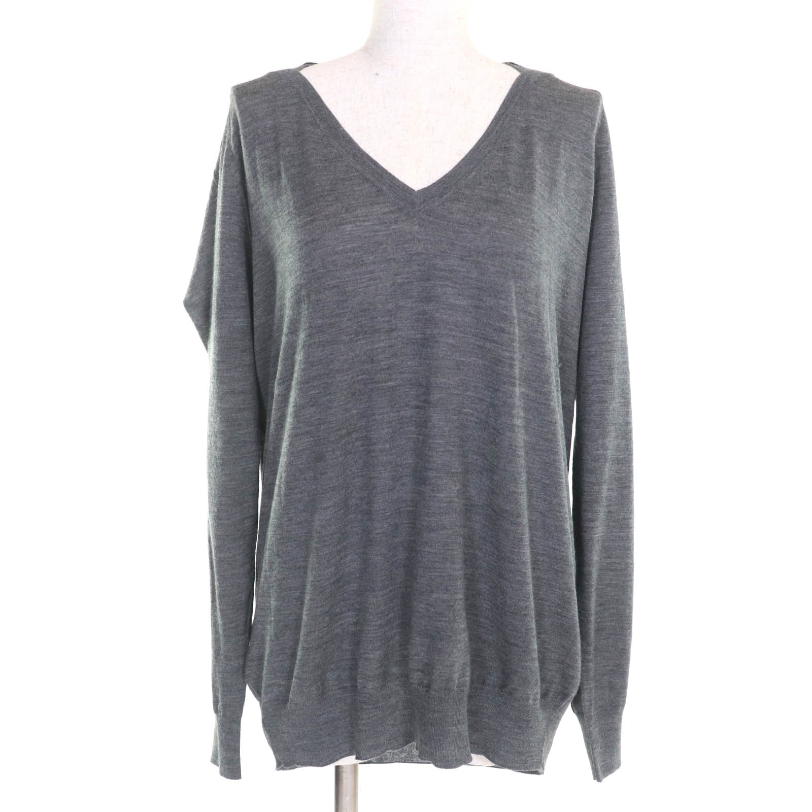 極美品 プラダ
 ニット グレー レディース 40 P24Q0U