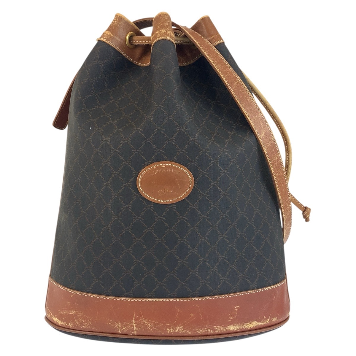 Longchamp ロンシャン ヴィンテージ ブラウン PVC レザー/ ショルダーバッグ 602612 【中古】