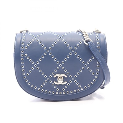 シャネル CHANEL マトラッセ ココアイレット ラウンドミニ ショルダーバッグ バッグ レザー レディース ブルー系 【中古】
