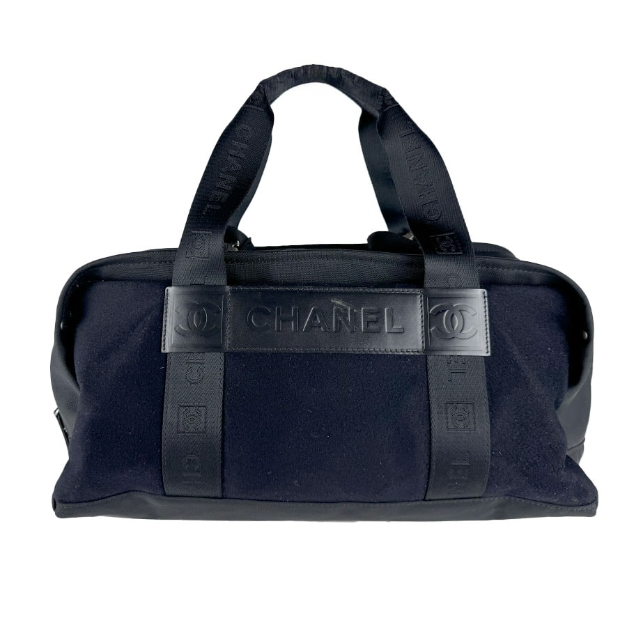 シャネル CHANEL ハンドバッグ スポーツライン キャンバス ブラック レディース【中古】 z10763