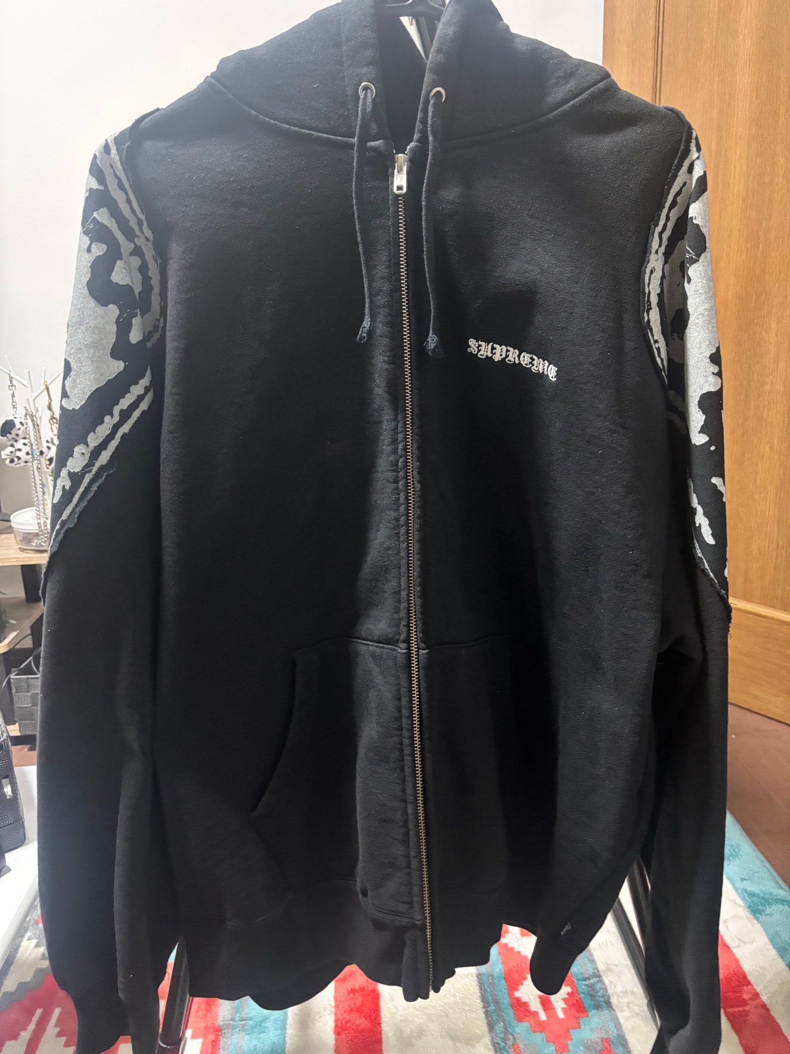 Supreme Wings Zip Up Hooded Sweatshirt "Black"