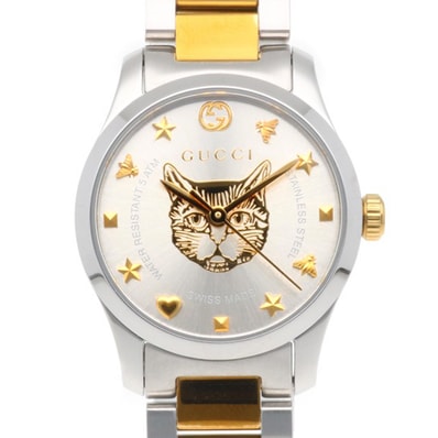 グッチ Gタイムレス 腕時計 時計 ステンレススチール YA126596 クオーツ レディース 1年保証 GUCCI 中古